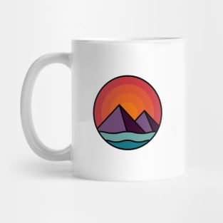Colourful mountains and waves Mug